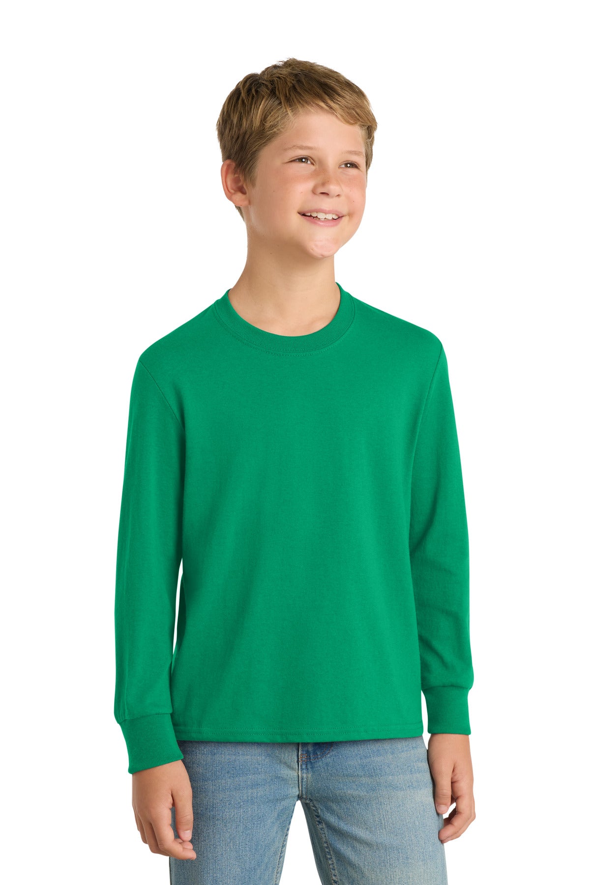 Port & Co   Youth Long Sleeve Core Cotton Tee. PC54YLS