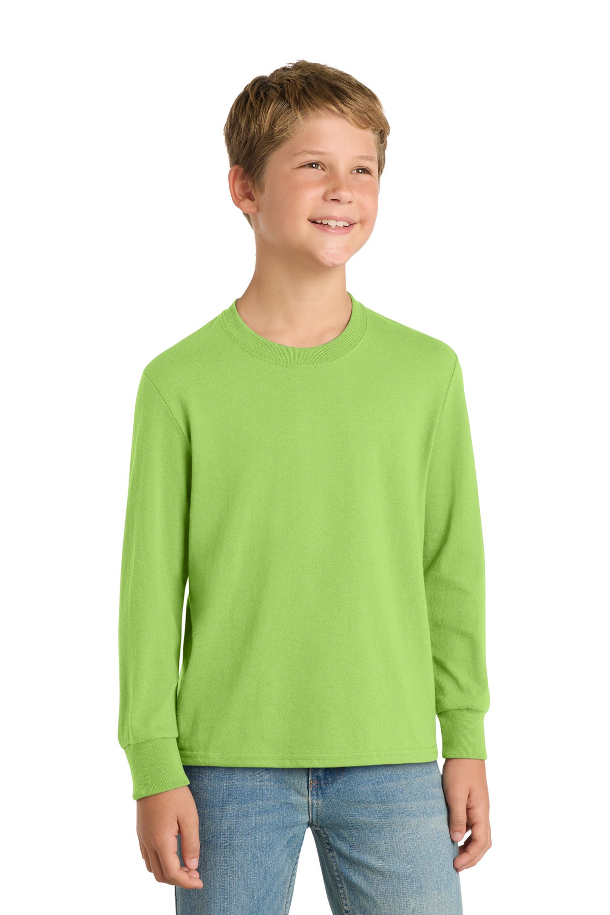 Port & Co   Youth Long Sleeve Core Cotton Tee. PC54YLS