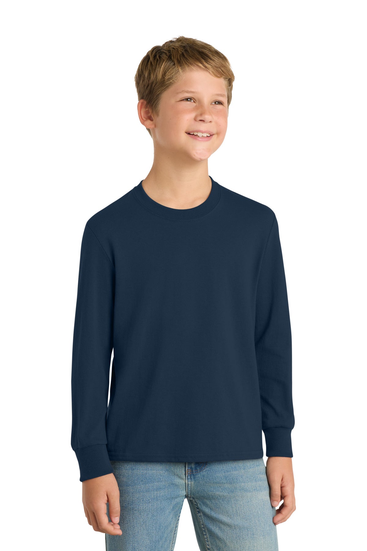 Port & Co   Youth Long Sleeve Core Cotton Tee. PC54YLS