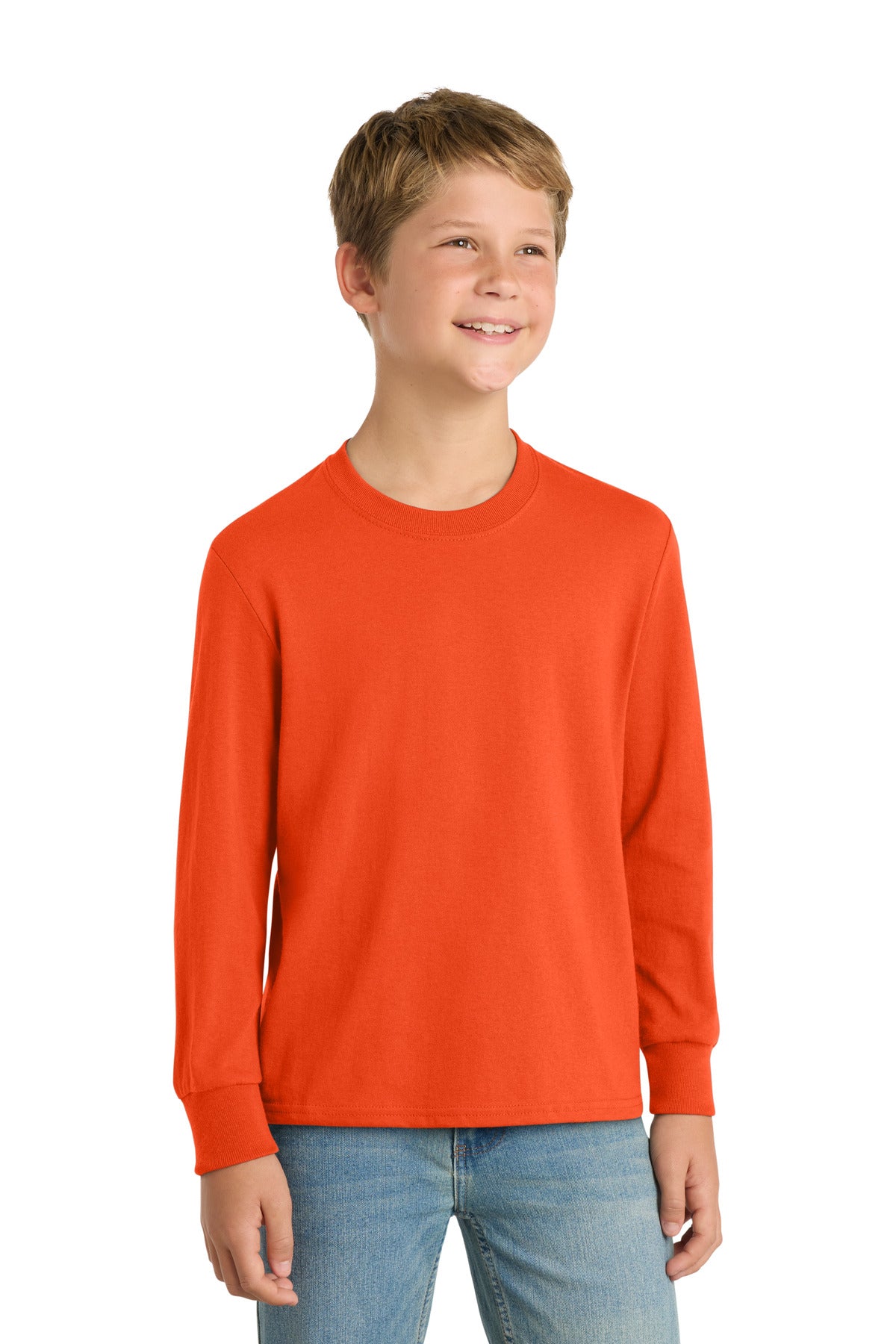 Port & Co   Youth Long Sleeve Core Cotton Tee. PC54YLS