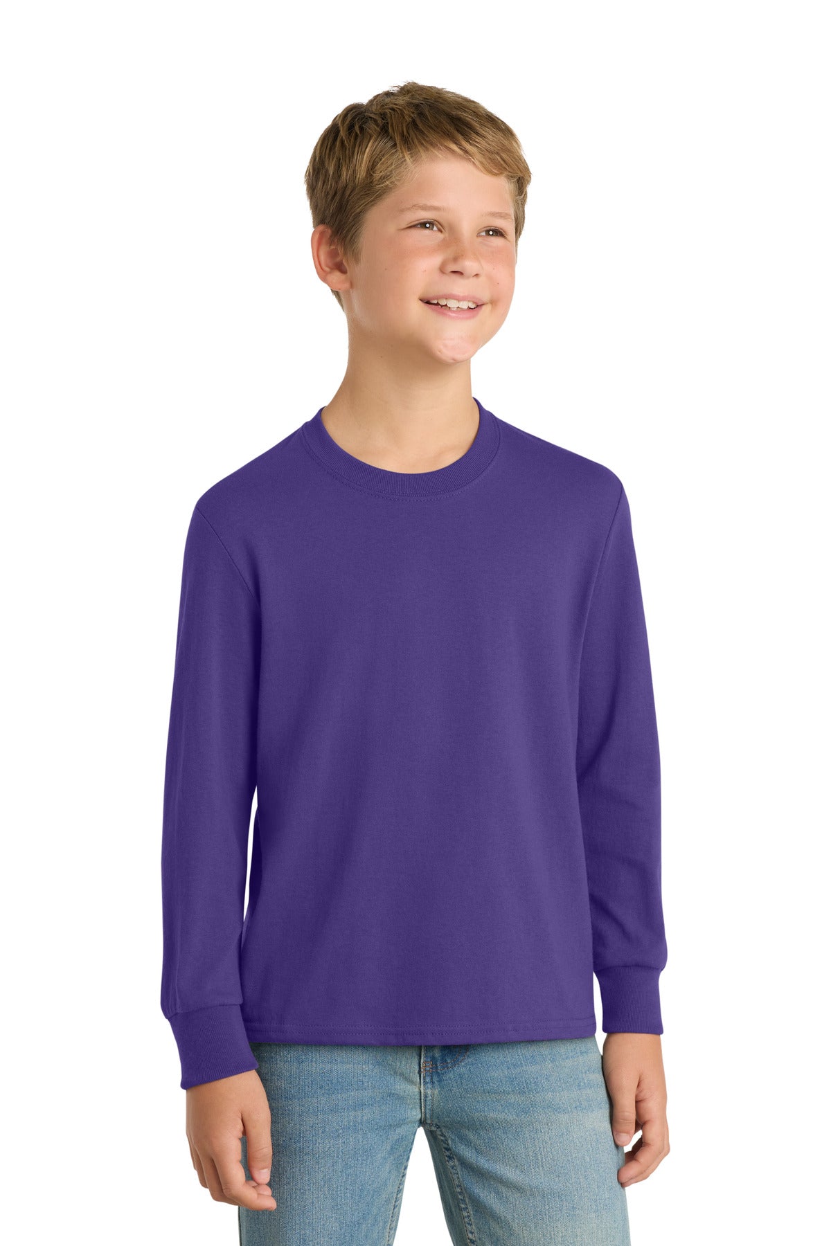 Port & Co   Youth Long Sleeve Core Cotton Tee. PC54YLS
