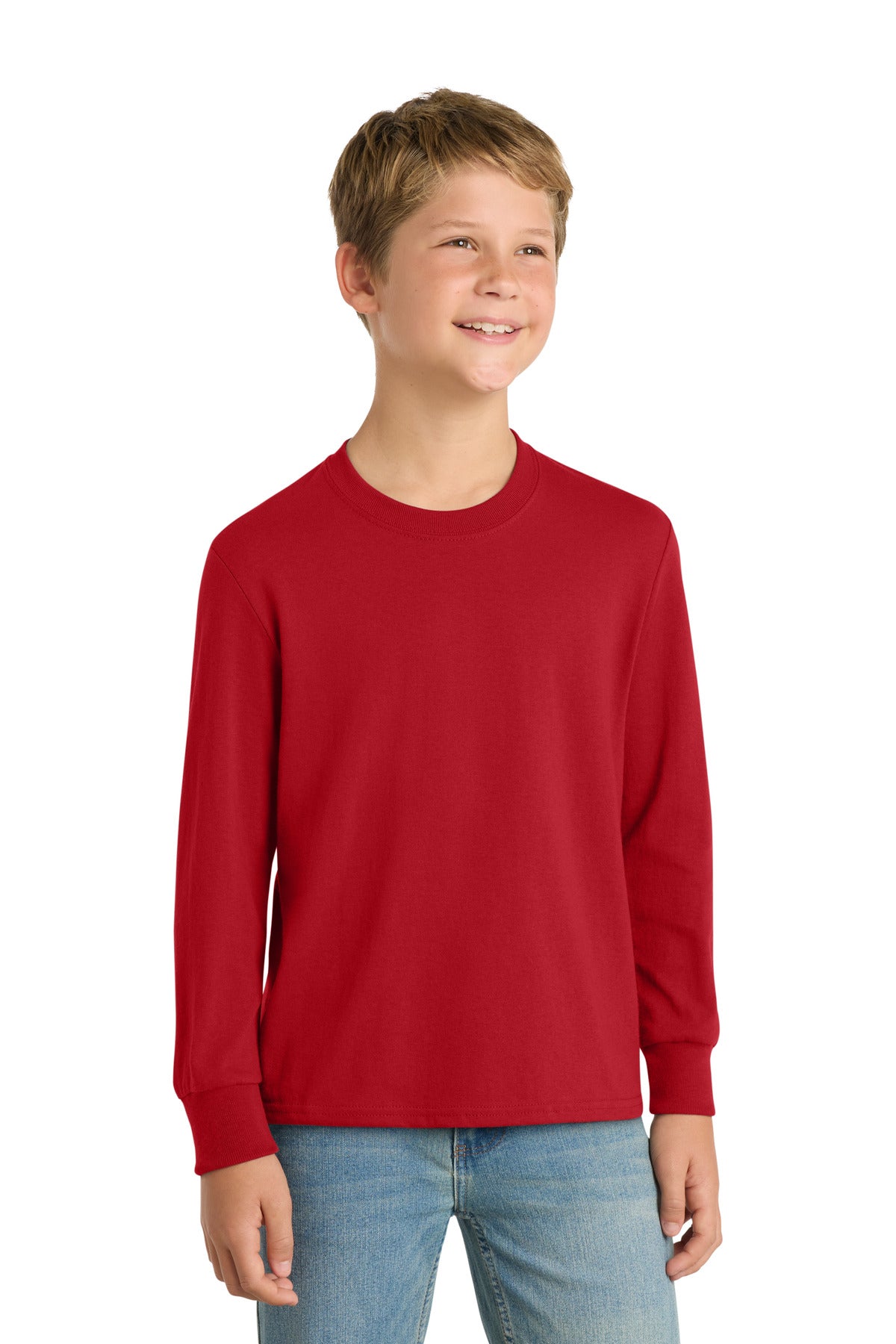 Port & Co   Youth Long Sleeve Core Cotton Tee. PC54YLS