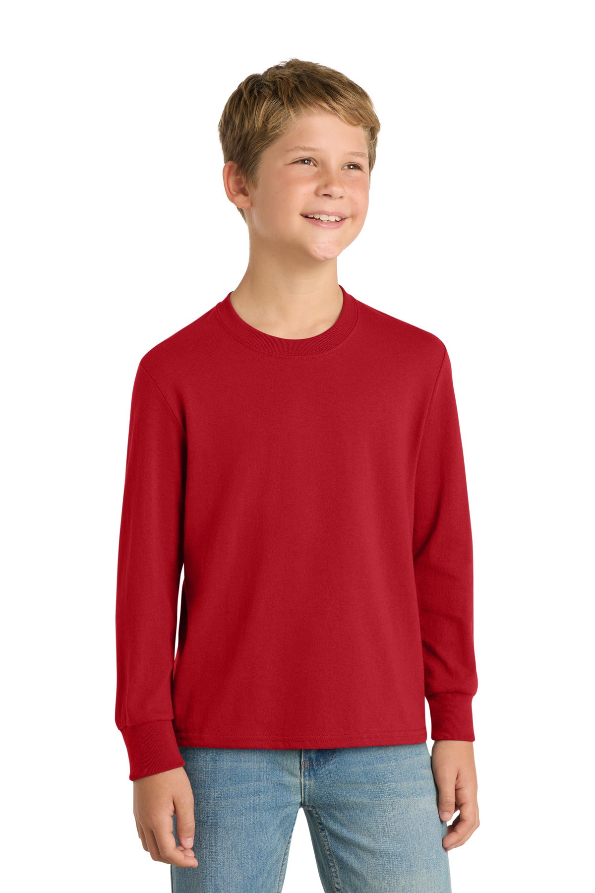 Port & Co   Youth Long Sleeve Core Cotton Tee. PC54YLS
