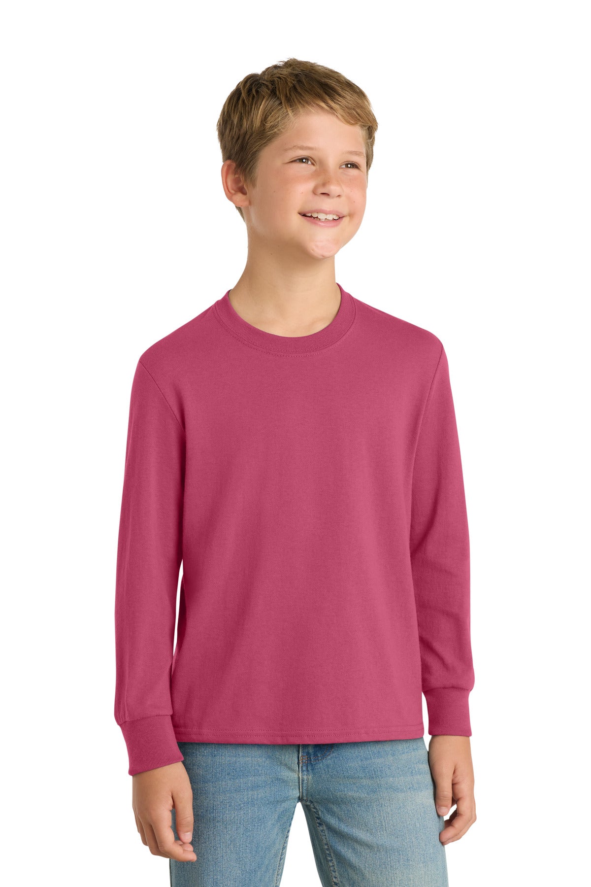 Port & Co   Youth Long Sleeve Core Cotton Tee. PC54YLS