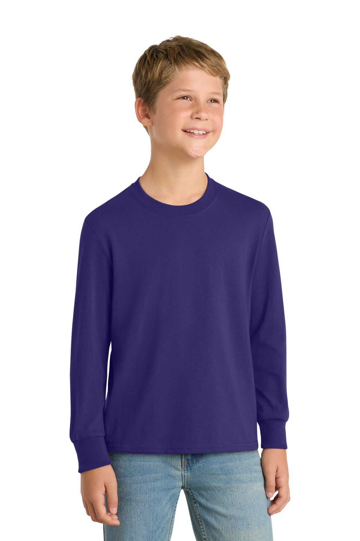 Port & Co   Youth Long Sleeve Core Cotton Tee. PC54YLS