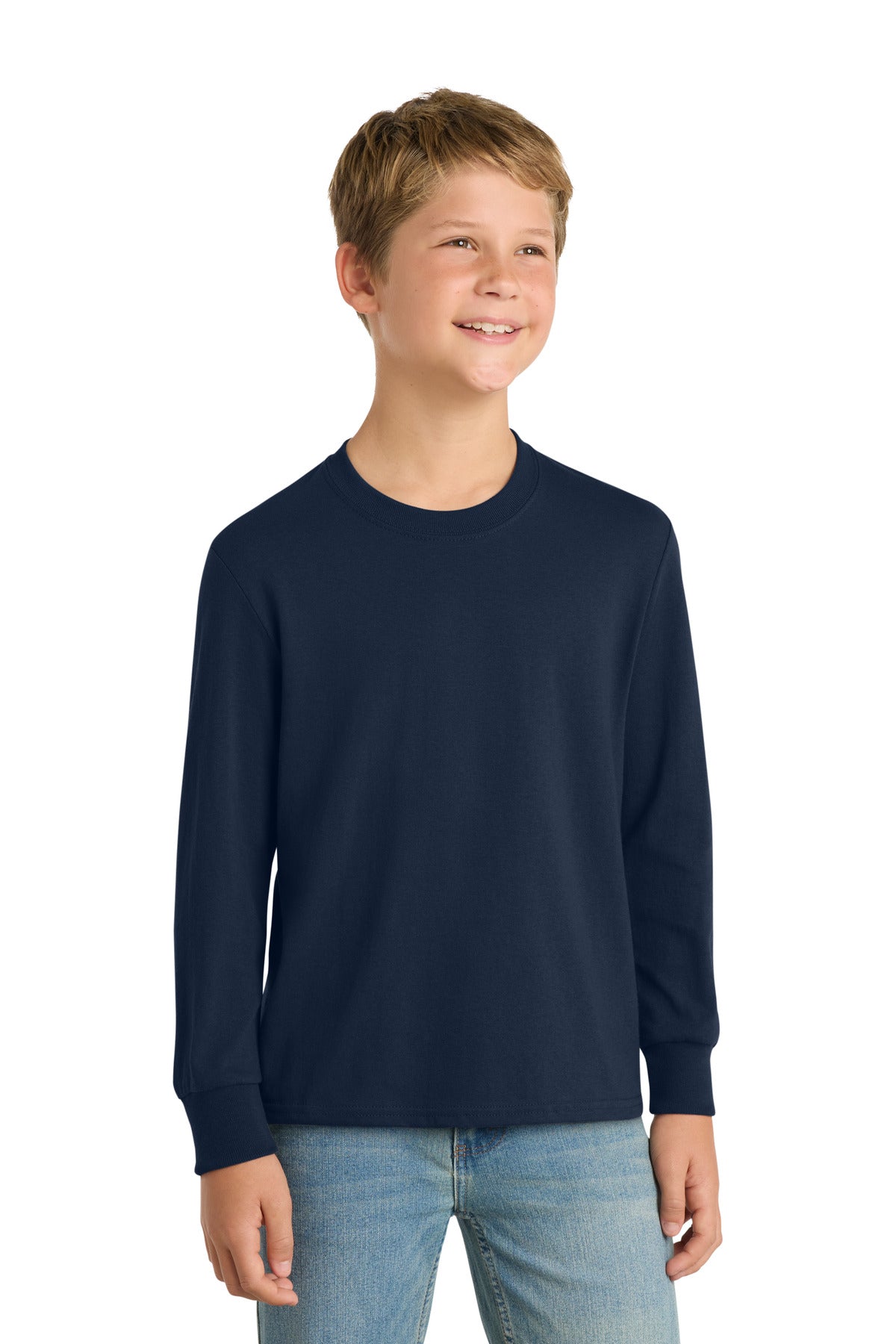 Port & Co   Youth Long Sleeve Core Cotton Tee. PC54YLS