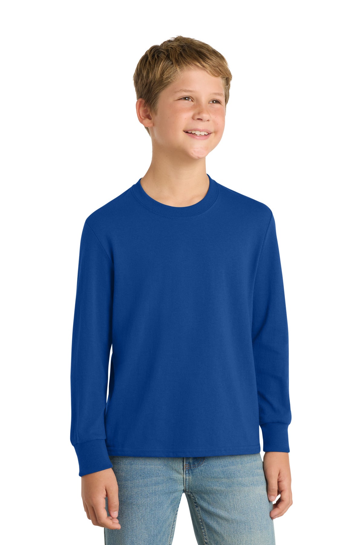 Port & Co   Youth Long Sleeve Core Cotton Tee. PC54YLS