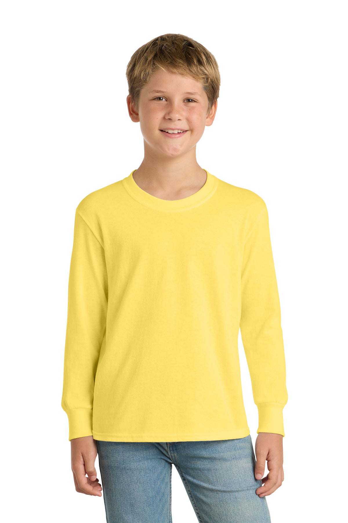 Port & Co   Youth Long Sleeve Core Cotton Tee. PC54YLS