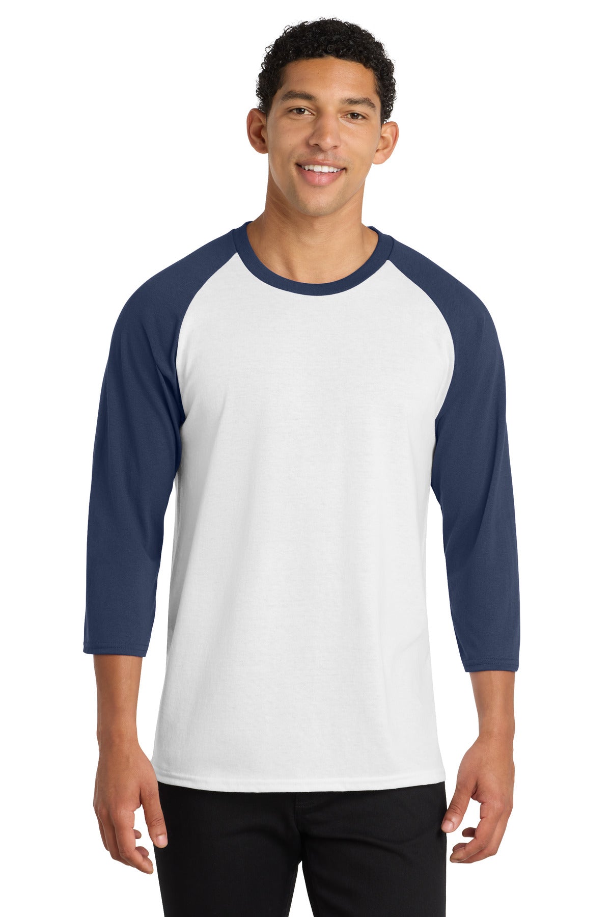 Port & Co   Core Blend 3/4-Sleeve Raglan Tee. PC55RS