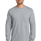Port & Co   Long Sleeve Essential Pocket Tee.  PC61LSP