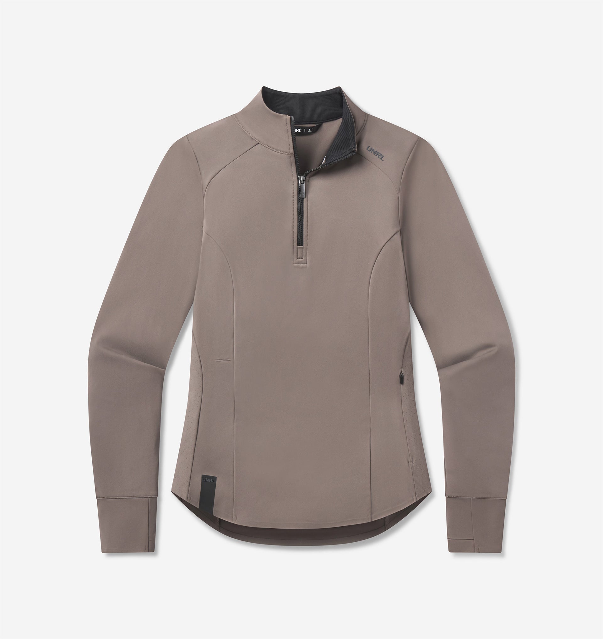UNRL Womens Performa Fitted Half-Zip Ã¢â‚¬â€œ Dark Taupe