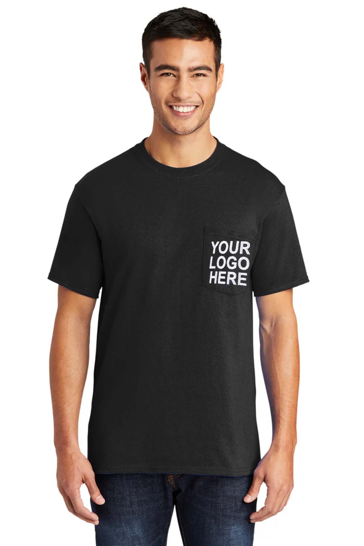 Port & Co   Tall Core Blend Pocket Tee. PC55PT