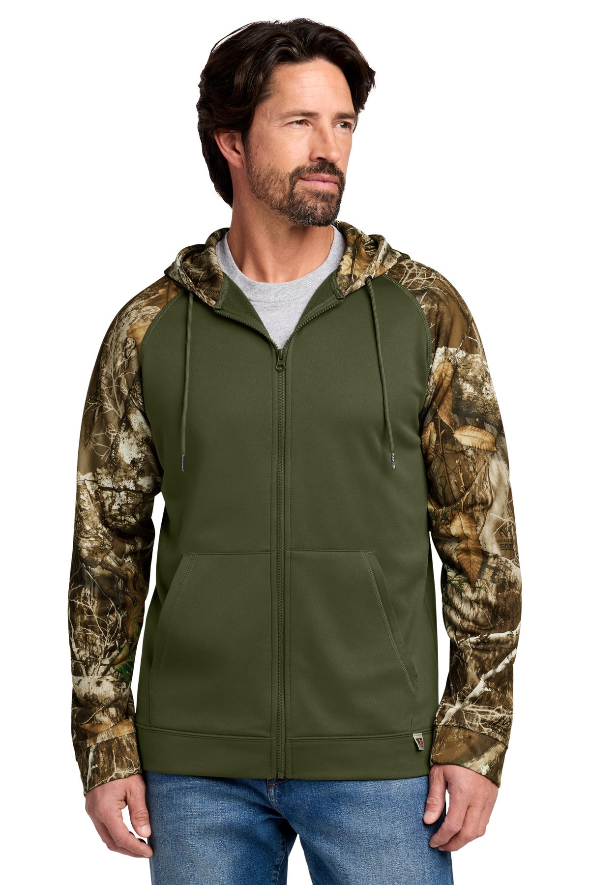 Russell Outdoors   Realtree   Performance Colorblock Full-Zip Hoodie RU452