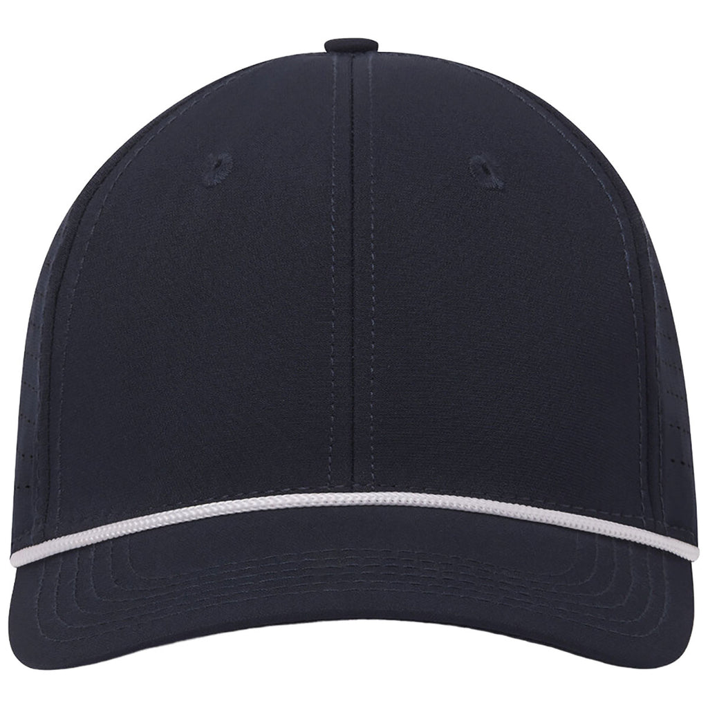 UNRL Mid-Pro Vented Rope Snapback Navy/White