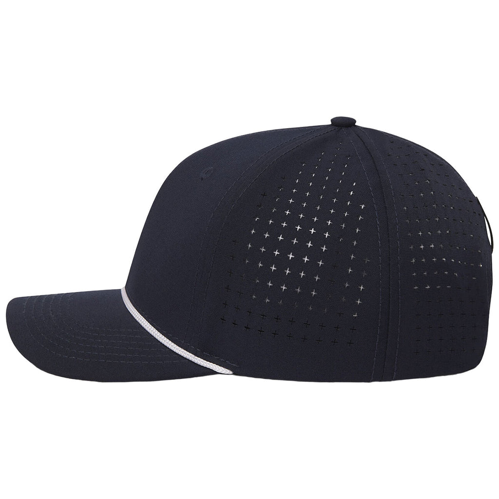 UNRL Mid-Pro Vented Rope Snapback Navy/White