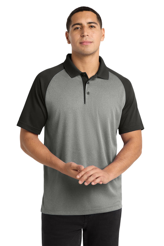 Sport-Tek    PosiCharge    RacerMesh    Raglan Heather Block Polo. ST641