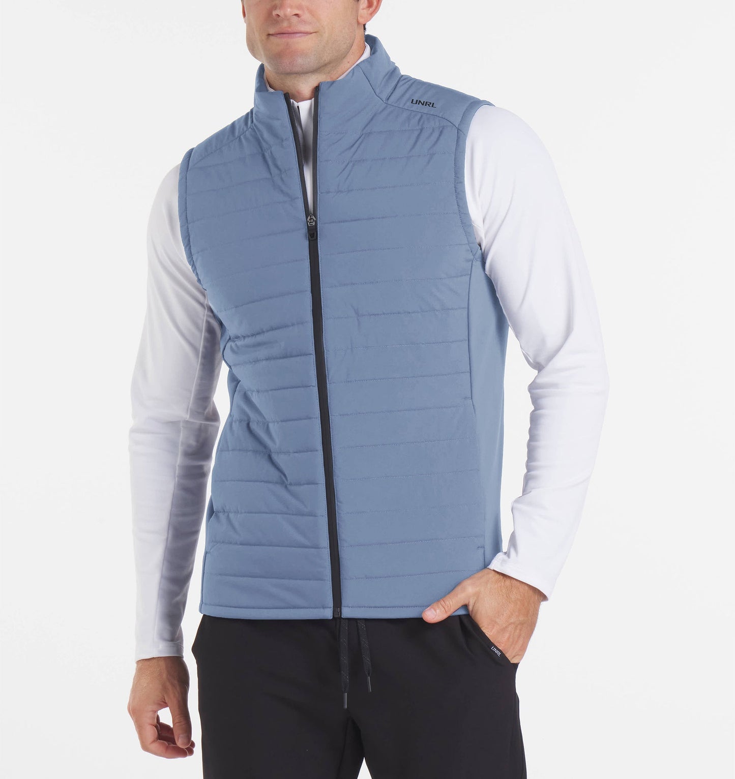 UNRL Mens Vancouver Quilted Vest Ã¢â‚¬â€œ Storm Blue