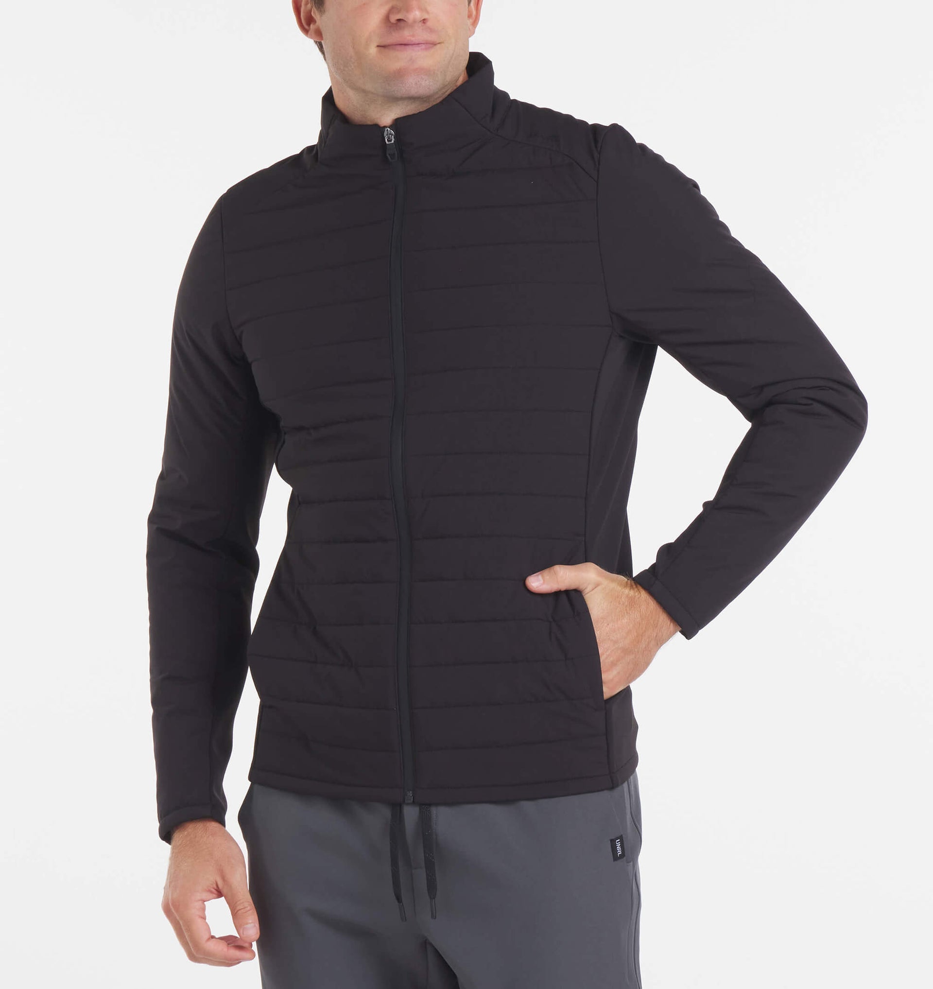 UNRL Mens Montreal Quilted Jacket Ã¢â‚¬â€œ Black