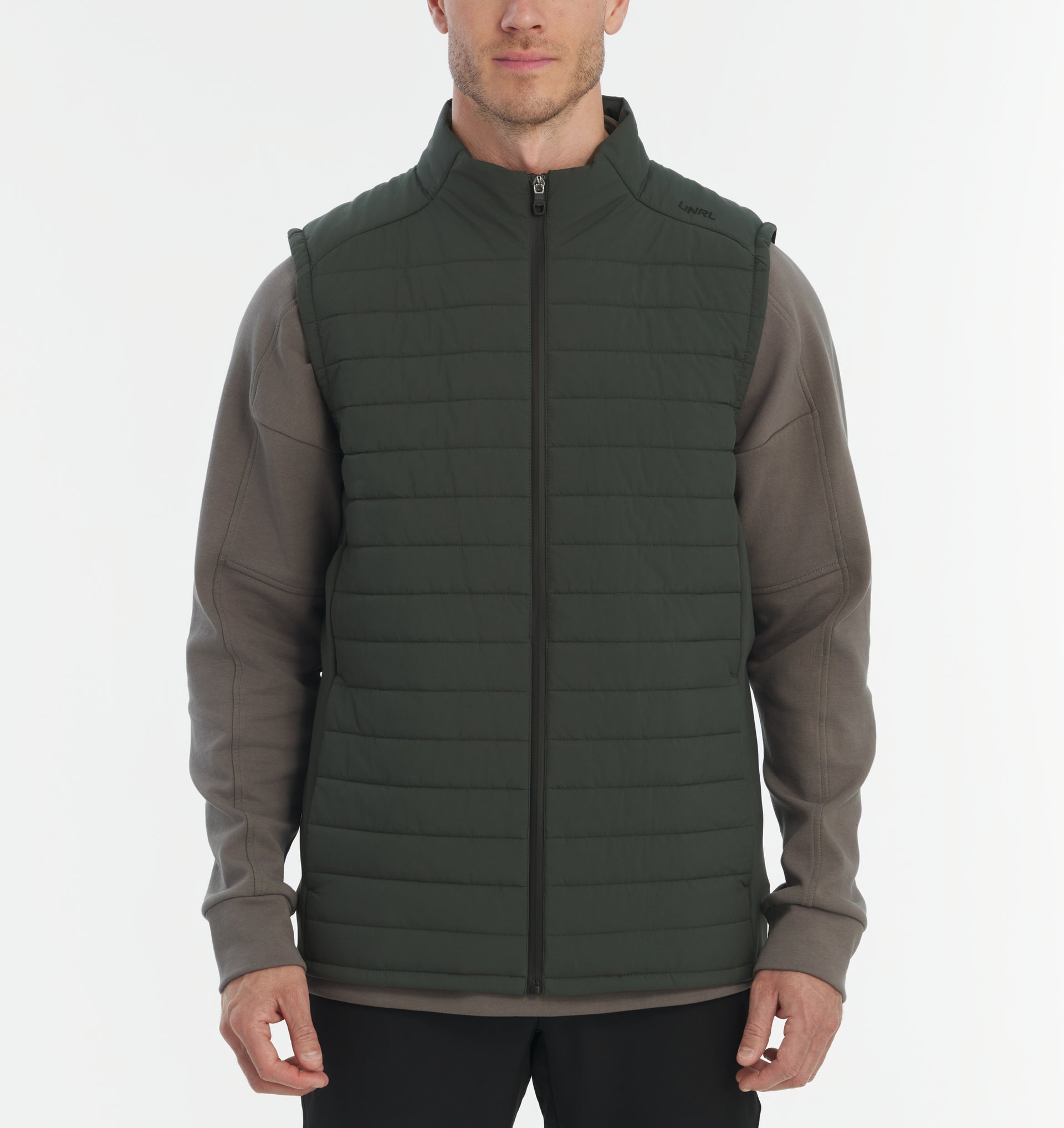 UNRL Mens Vancouver Quilted Vest Ã¢â‚¬â€œ Pine